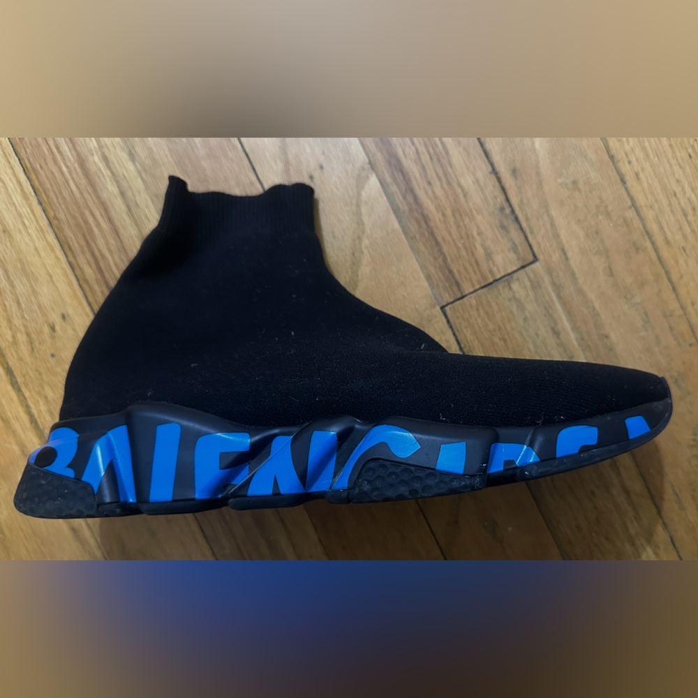 Balenciaga Black and Blue Sock Sneakers